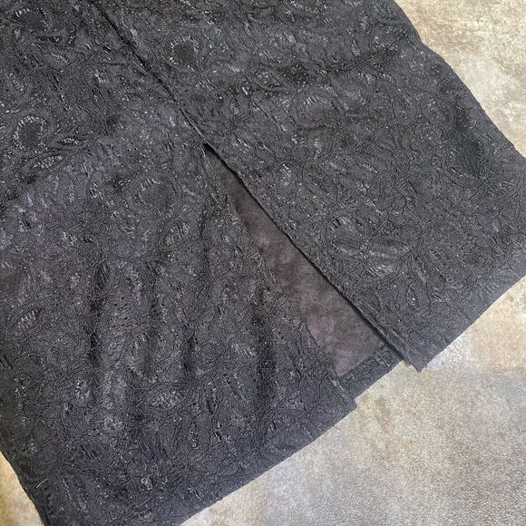 almost famous y2k black v neck collared lace zip up midi dress size small early - Picture 6 of 7